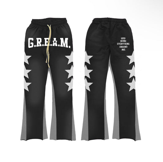 3 Star - Flared Sweatpants - Gream Royal ClothingCotton/Polyester