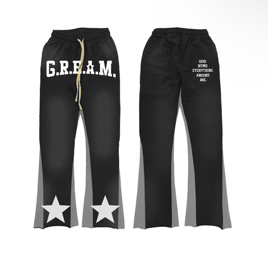 2 Stars - Flared Sweatpants - Gream Royal ClothingCotton/Polyester